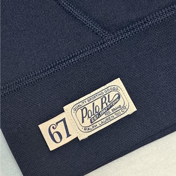 Polo Ralph Lauren Logo Collegiate Letterman Navy Fleece Hoodie - Men's size 1XB - Picture 6 of 12
